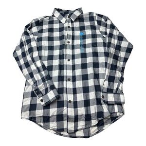 Children’s Place Button Down Shirt Navy Blue Check Size XL